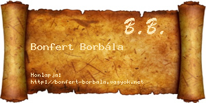 Bonfert Borbála névjegykártya